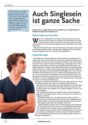 Perspektive 2015 03 auch singlesein ist ganze sache