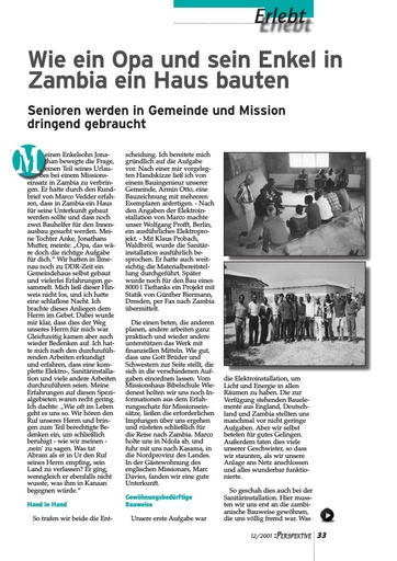 Perspektive 2001 12 wie ein opa und sein enkel in zambia ein haus bauten