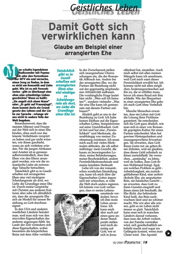 Perspektive 2002 10 damit gott sich verwirklichen kann