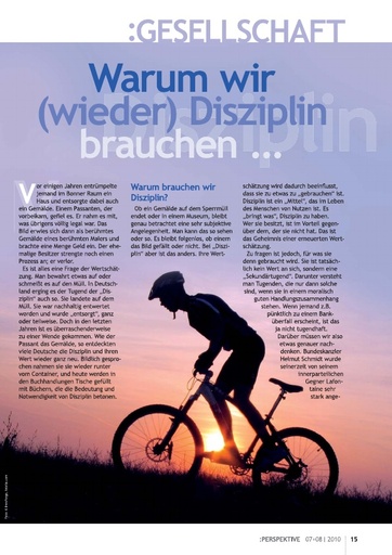Perspektive 2010 07 warum wir wieder disziplin brauchen