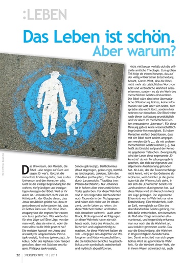 Perspektive 2011 11 das leben ist schoen aber warum
