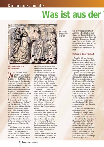 Perspektive 2006 10 was ist aus der taufe geworden