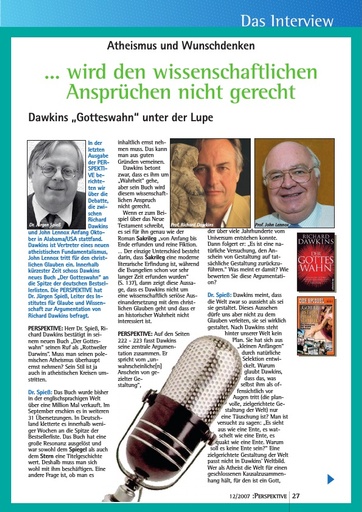 Perspektive 2007 12 wird den wissenschaftlichen anspruechen nicht gerecht