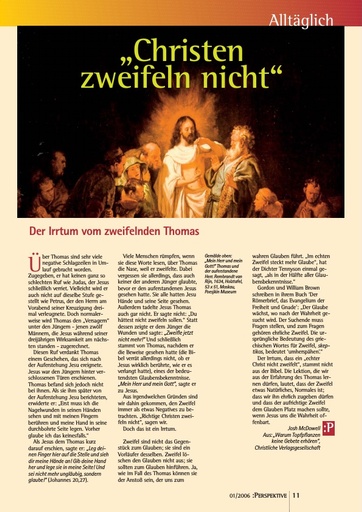 Perspektive 2006 01 christen zweifeln nicht