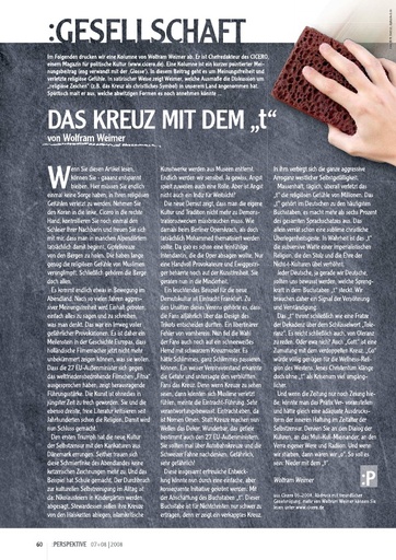 Perspektive 2008 07 das kreuz mit dem t