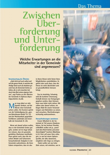 Perspektive 2006 02 zwischen ueberforderung und unterforderung