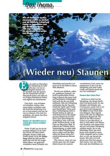 Perspektive 2003 07 wieder neu staunen lernen