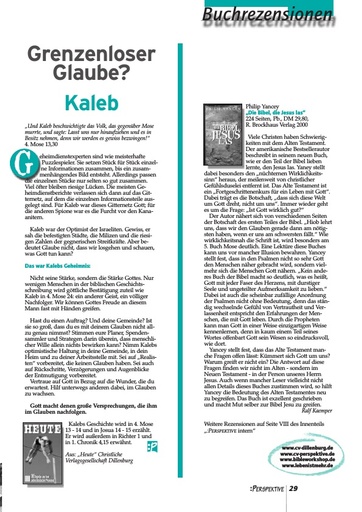 Perspektive 2001 01 grenzenloser glaube kaleb