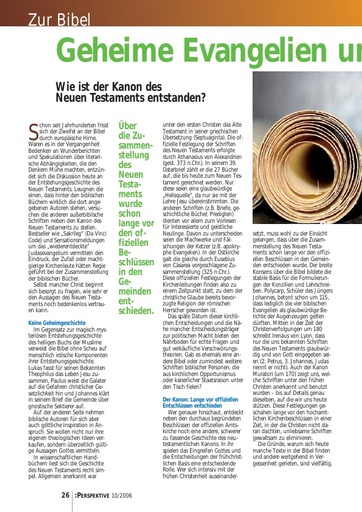 Perspektive 2006 10 geheime evangelien und neues testament
