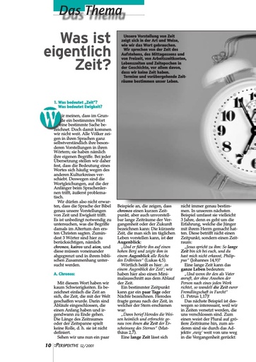 Perspektive 2001 12 was ist eigentlich zeit