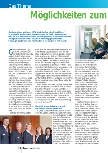 Perspektive 2006 12 moeglichkeiten zum dienst fuer jeden