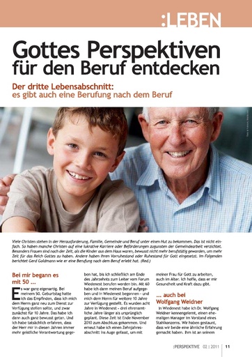 Perspektive 2011 02 gottes perspektiven fuer den beruf entdecken