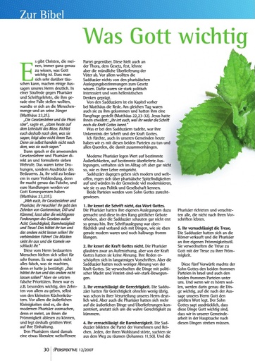Perspektive 2007 12 was gott wirklich wichtig ist
