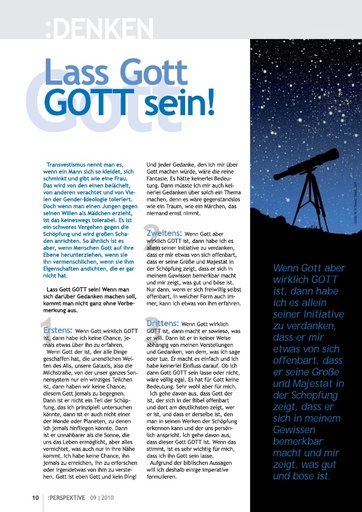 Perspektive 2010 09 lass gott gott sein
