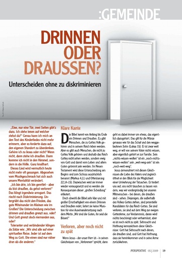 Perspektive 2009 05 drinnen oder draussen