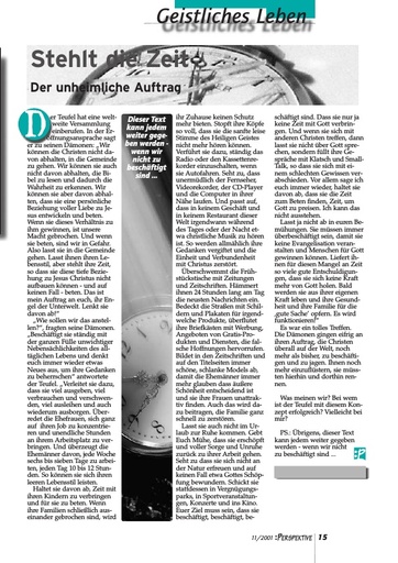 Perspektive 2001 11 stehlt die zeit