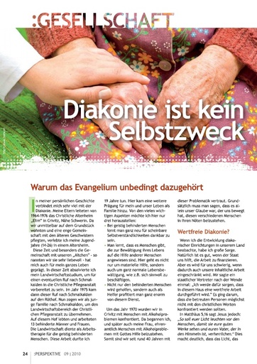 Perspektive 2010 09 diakonie ist kein selbstzweck