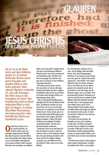 Perspektive 2009 09 jesus christus der grosse prophet