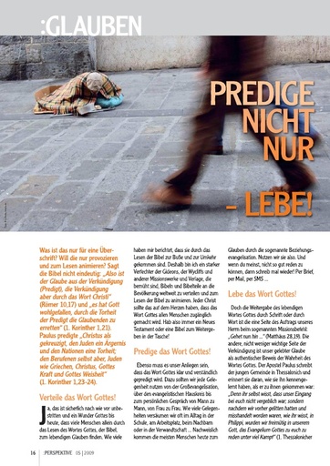Perspektive 2009 05 predige nicht nur lebe