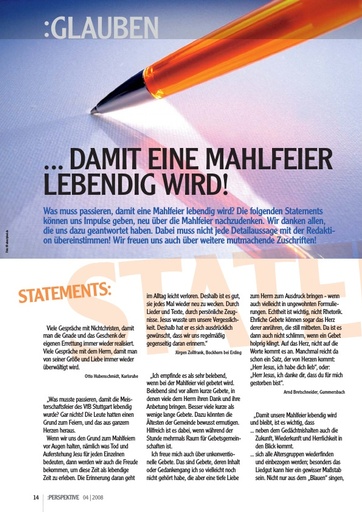 Perspektive 2008 04 damit eine mahlfeier lebendig wird