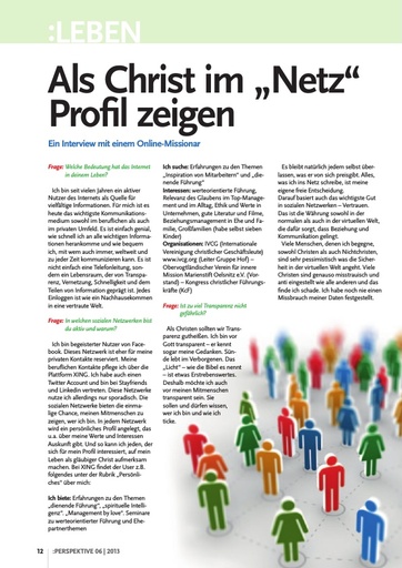 Perspektive 2013 06 als christ im netz profil zeigen
