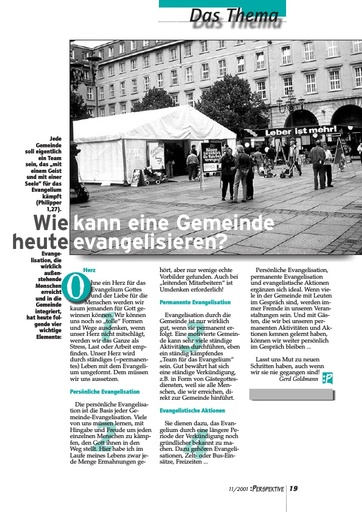 Perspektive 2001 11 wie kann eine gemeinde heute evangelisieren