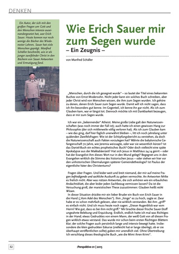 Perspektive 2015 01 wie erich sauer mir zum segen wurde