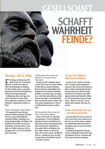 Perspektive 2009 10 schafft wahrheit feinde