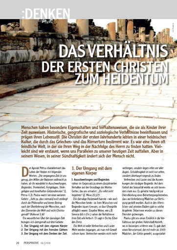 Perspektive 2008 06 das verhaeltnis der ersten christen zum heidentum
