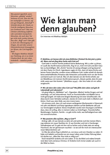 Perspektive 2015 05 wie kann man denn Glauben