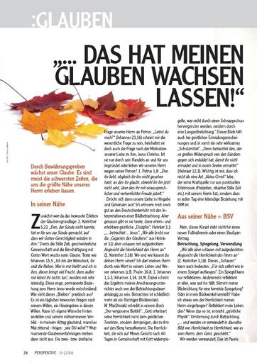 Perspektive 2008 10 das hat meinen glauben wachsen lassen