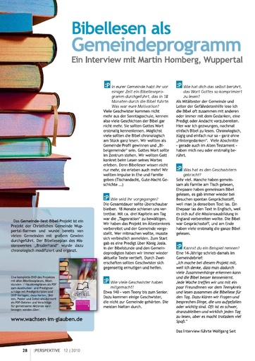 Perspektive 2010 12 bibellesen als gemeindeprogramm
