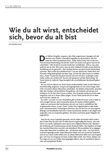 Perspektive 2015 02 wie du alt wirst entscheidet sich bevor du alt bist