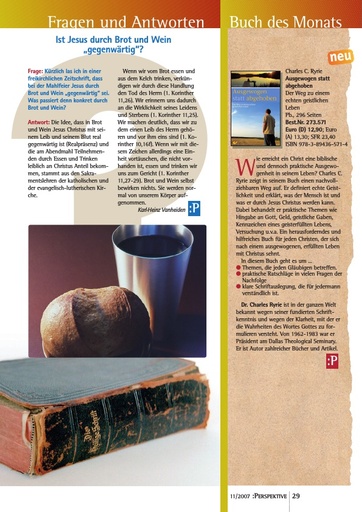 Perspektive 2007 11 ist jesus durch brot und wein gegenwaertig