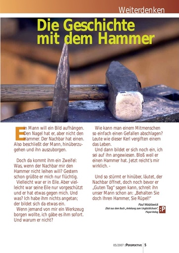 Perspektive 2007 05 die geschichte mit dem hammer