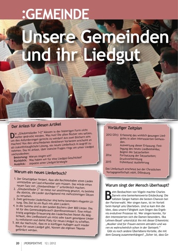 Perspektive 2012 12 unsere gemeinden und ihr liedgut