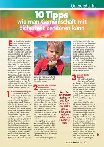 Perspektive 2007 02 10 tipps wie man gemeinschaft mit sicherheit zerstoeren kann