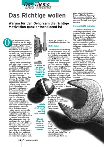 Perspektive 2001 06 das richtige wollen