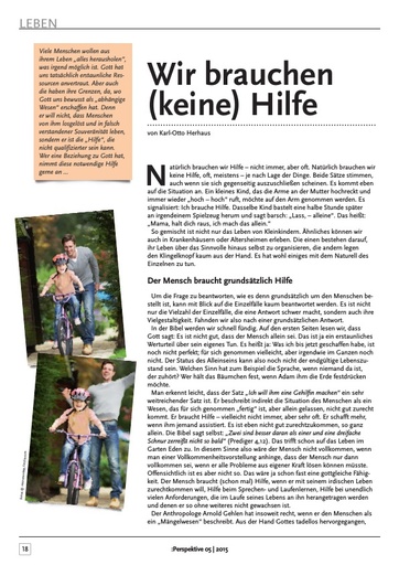 Perspektive 2015 05 wir brauchen (keine) hilfe