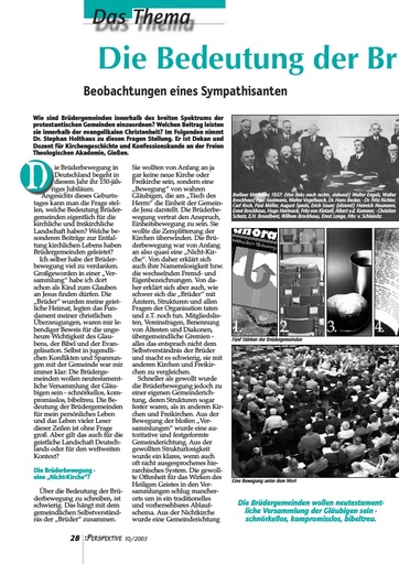 Perspektive 2003 10 die bedeutung der bruedergemeinden heute