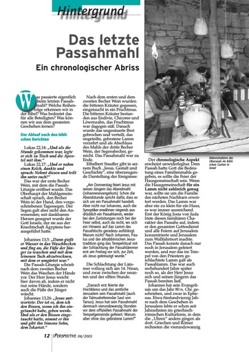 Perspektive 2003 04 das letzte passahmahl