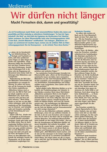 Perspektive 2006 01 wir duerfen nicht laenger zuschauen