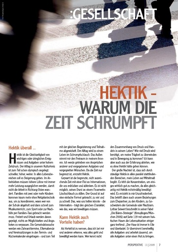 Perspektive 2009 11 hektik warum die zeit schrumpft