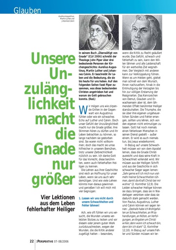 Perspektive 2006 07 unsere unzulaenglichkeit macht die gnade nur groesser