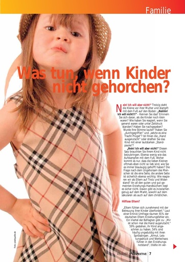 Perspektive 2007 03 was tun wenn kinder nicht gehorchen