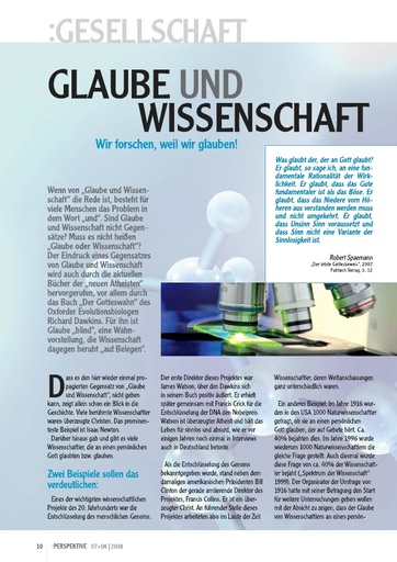 Perspektive 2008 07 glaube und wissenschaft