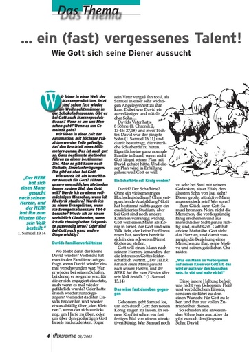 Perspektive 2003 03 ein fast vergessenes talent