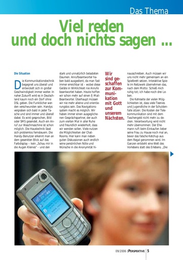 Perspektive 2006 09 viel reden und doch nichts sagen