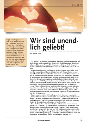 Perspektive 2015 05 wir sind unendlich geliebt