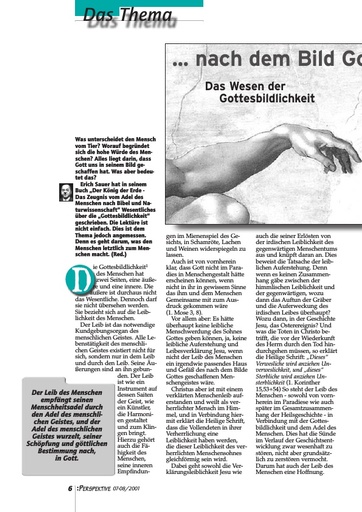 Perspektive 2001 07 nach dem bild gottes schuf er ihn